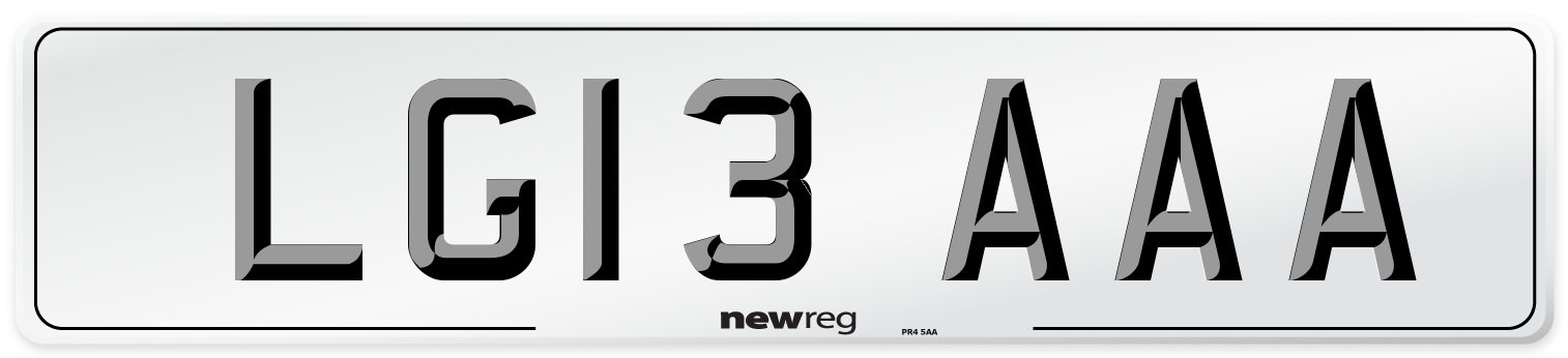 LG13 AAA Number Plate from New Reg